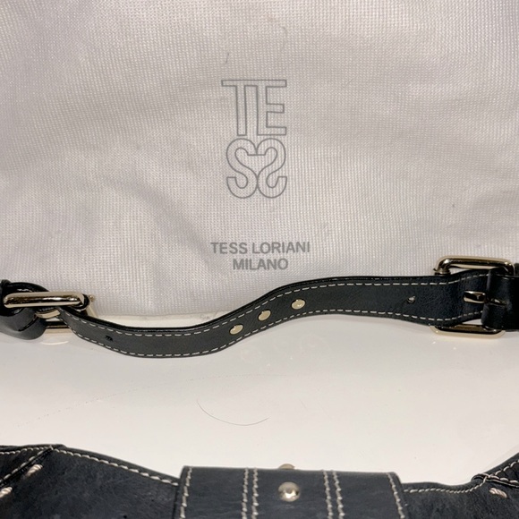 Vintage Italian Bleack/Gold Leather Convertable Bag - Picture 2 of 7